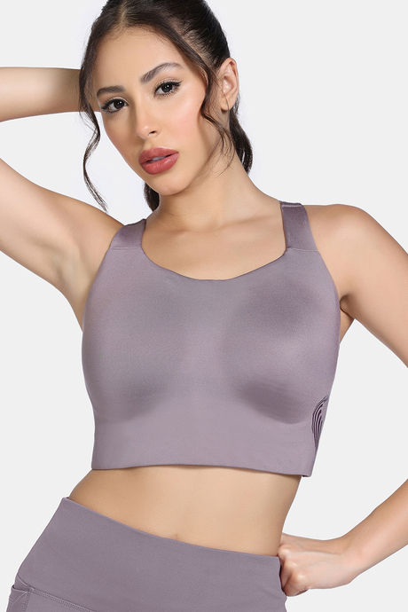 Zelocity High Impact Moisture Wicking Sports Bra - Purple Dove — image 3
